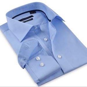 Levinas Contrast Collar Button-up Shirt